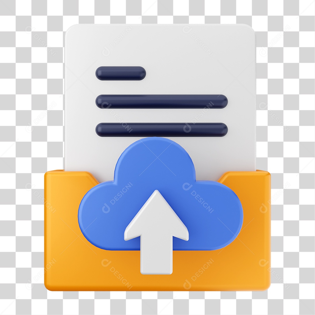 Elemento 3D Pasta de Arquivo Envio Para Composição PNG Transparente