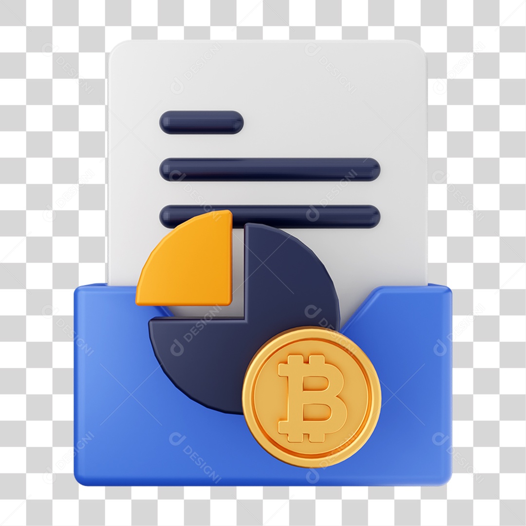 Elemento 3D Pasta de Arquivo Gráficos Para Composição PNG Transparente