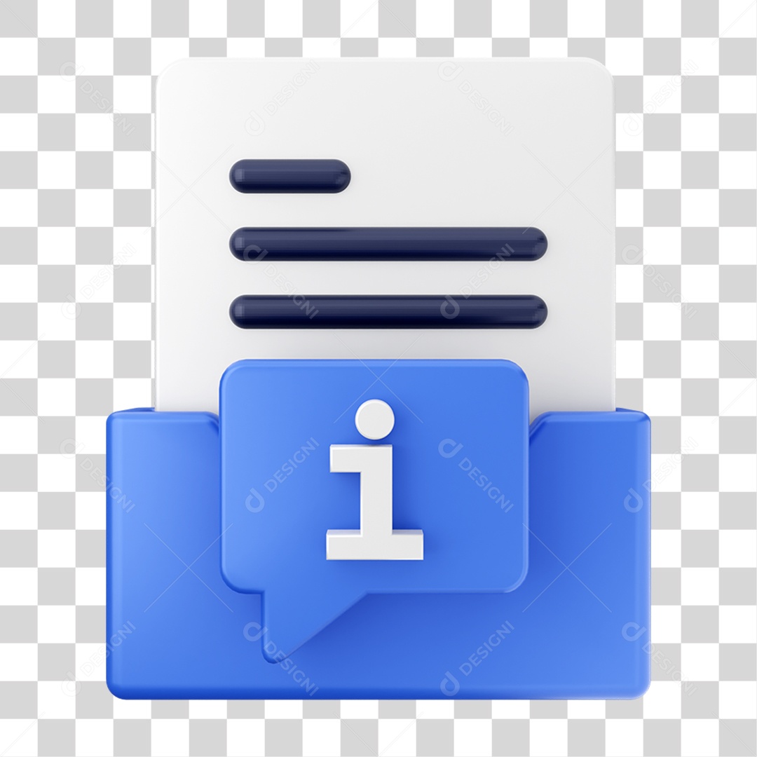 Elemento 3D Pasta de Arquivo Para Composição PNG Transparente