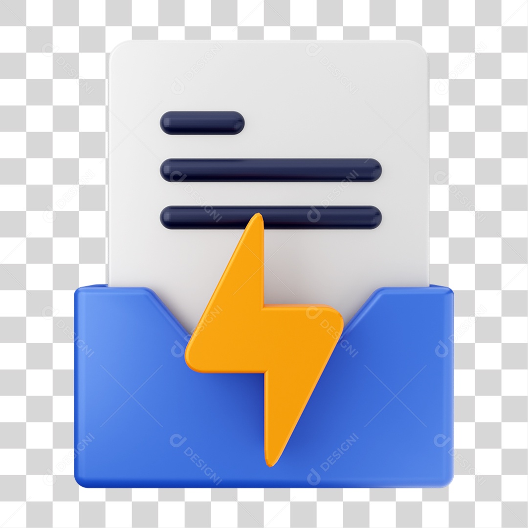 Elemento 3D Pasta de Arquivo Para Composição PNG Transparente