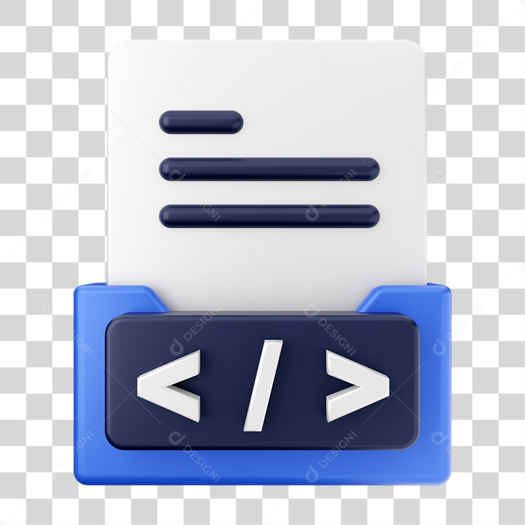 Elemento 3D Pasta de Arquivo Teclas Computador Para Composição PNG Transparente