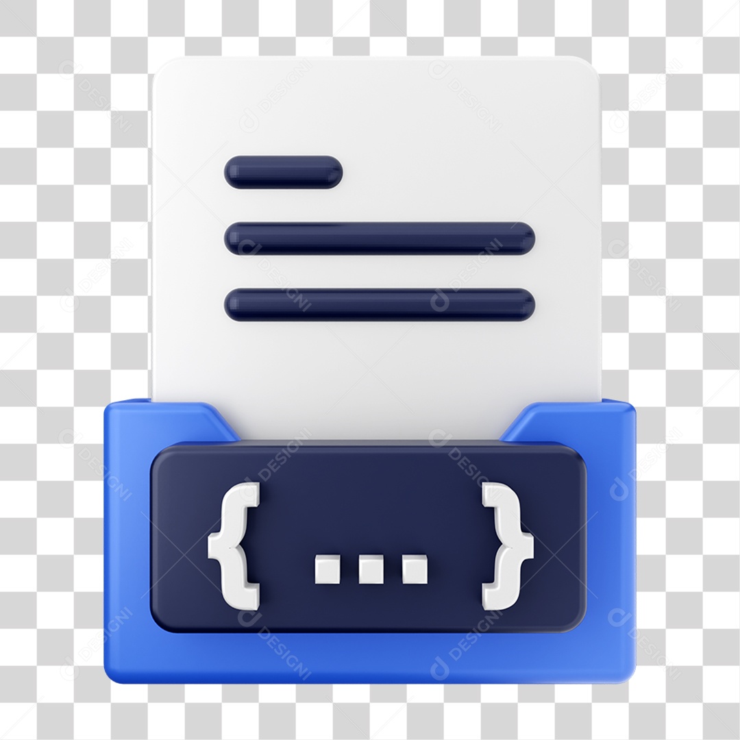Elemento 3D Pasta de Arquivo Teclas Computador Para Composição PNG Transparente