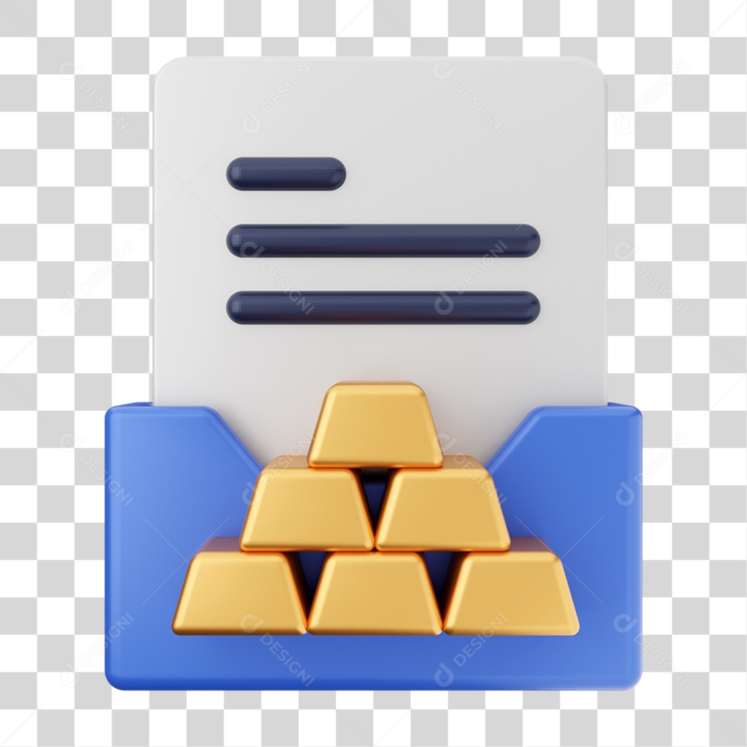 Elemento 3D Pasta de Arquivo Para Composição PNG Transparente