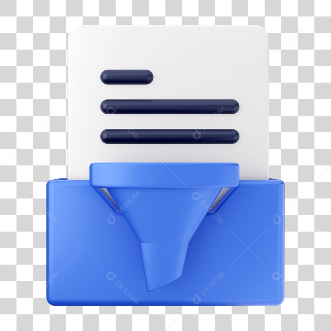 Elemento 3D Pasta de Arquivo Para Composição PNG Transparente