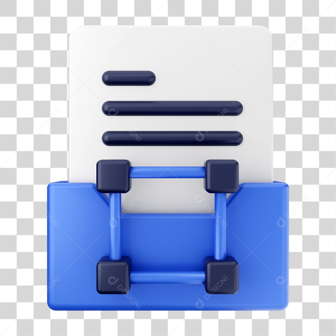 Elemento 3D Pasta de Arquivo Para Composição PNG Transparente