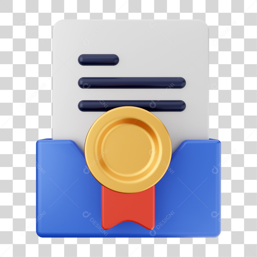 Elemento 3D Pasta de Arquivo Para Composição PNG Transparente