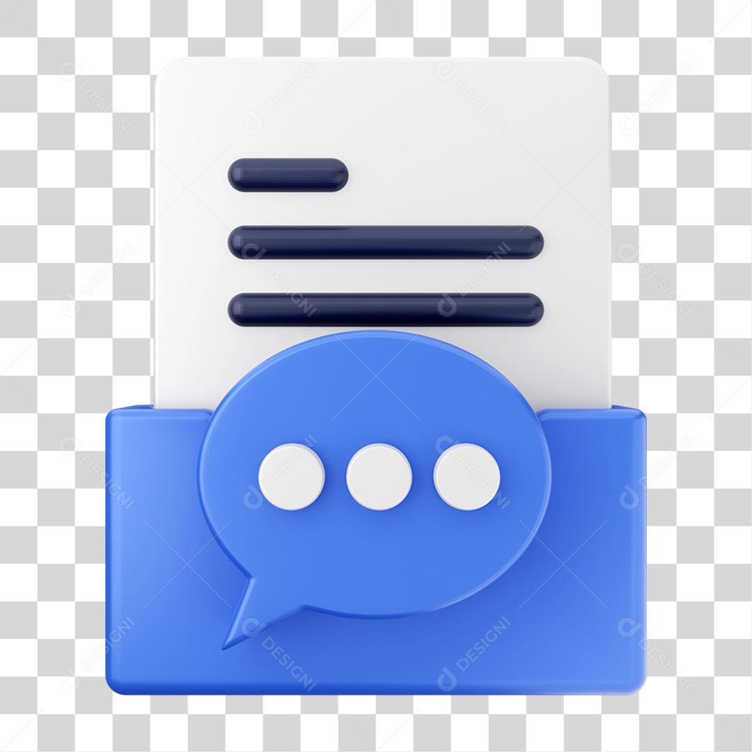 Elemento 3D Pasta de Arquivo Para Composição PNG Transparente