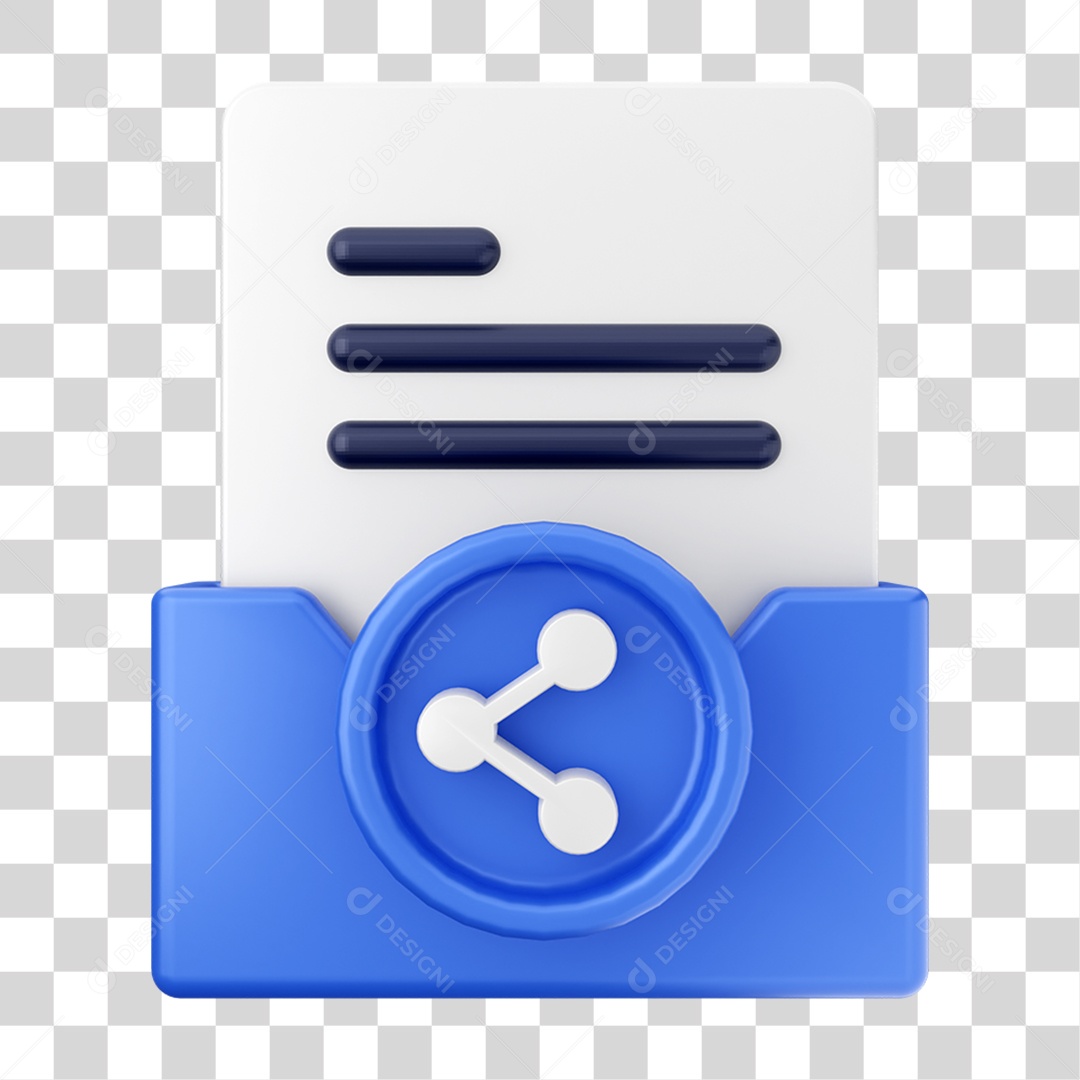 Elemento 3D Pasta de Arquivo Para Composição PNG Transparente