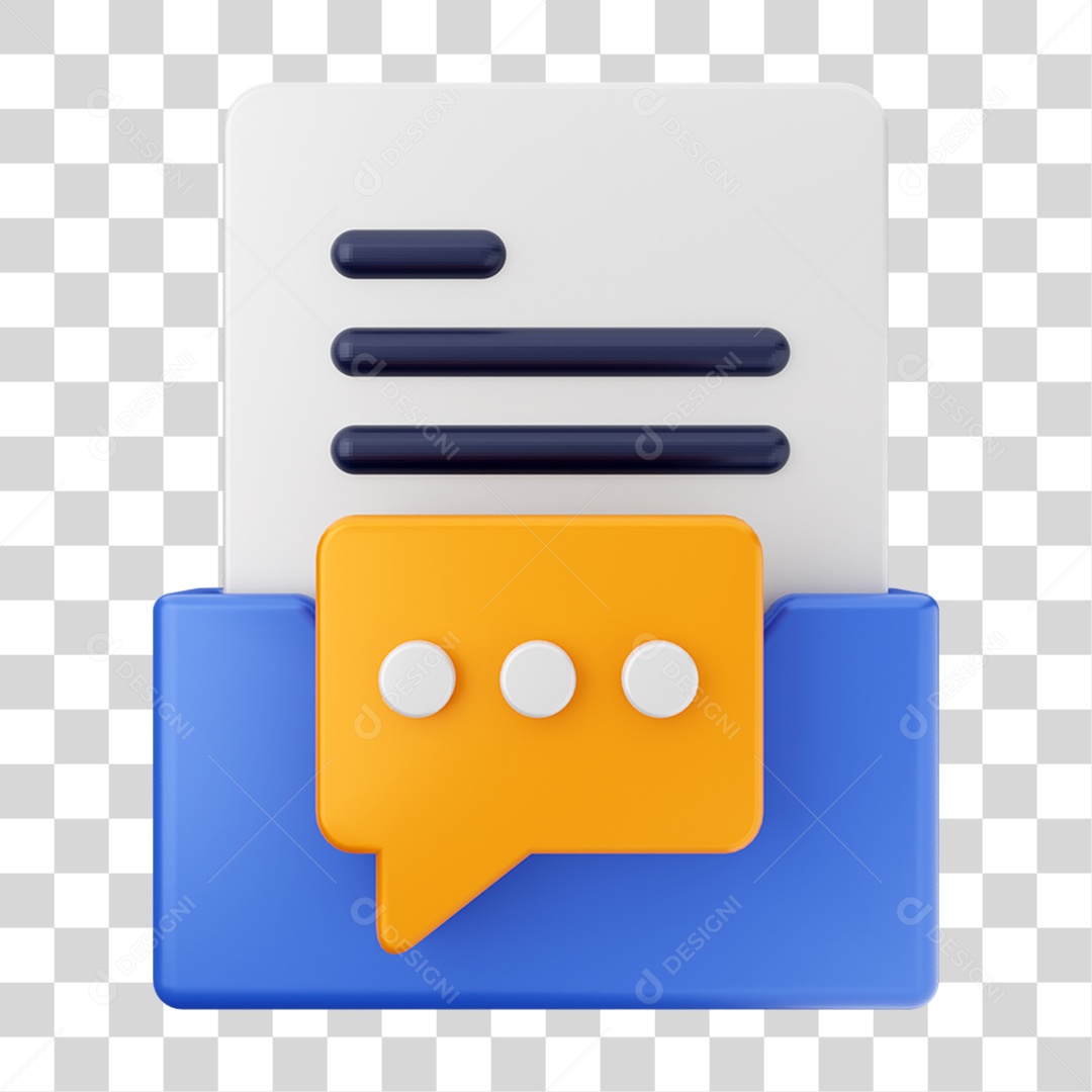 Elemento 3D Pasta de Arquivo Para Composição PNG Transparente
