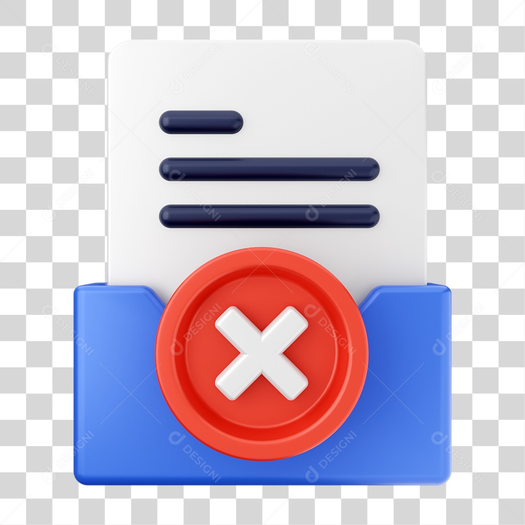 Elemento 3D Pasta de Arquivo Para Composição PNG Transparente