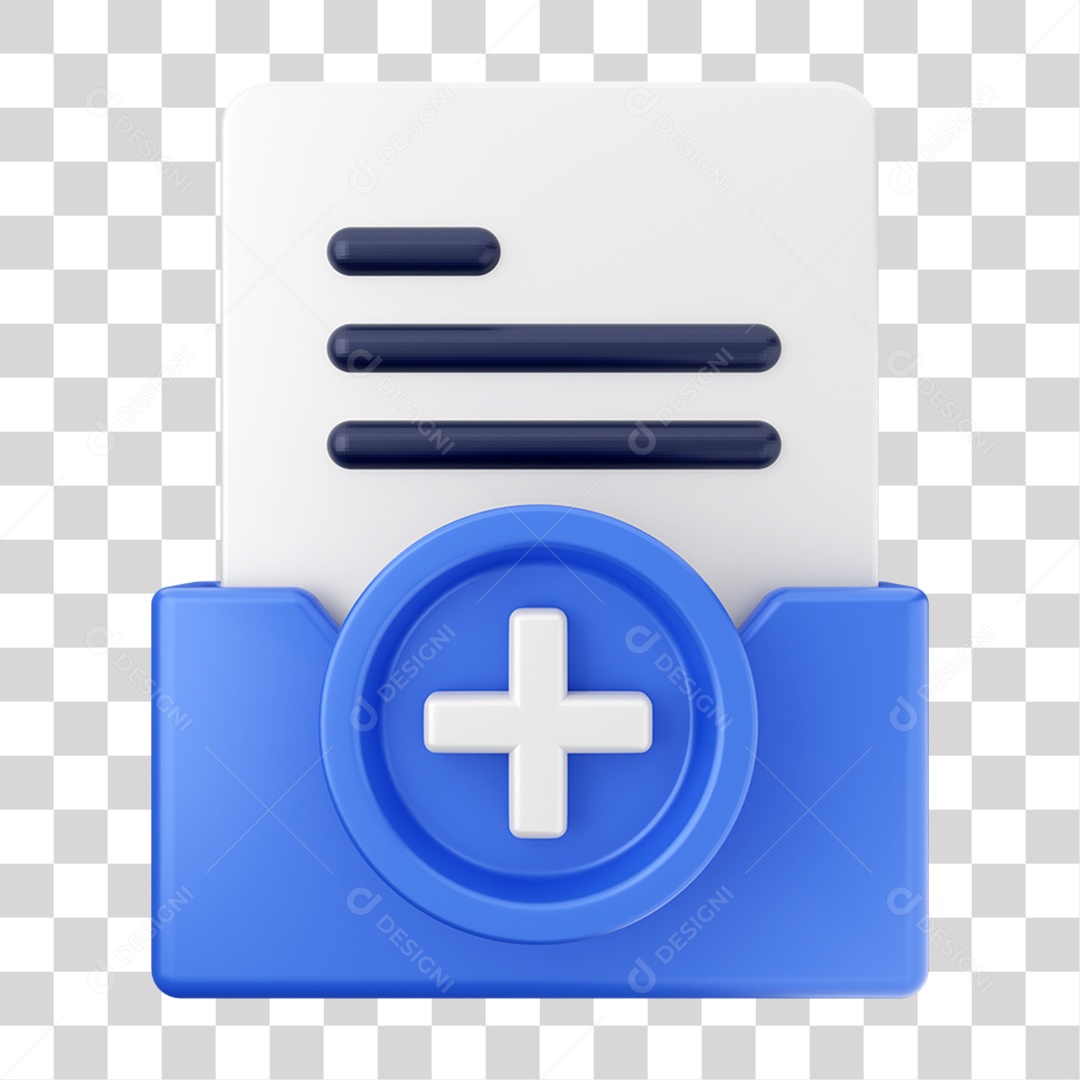 Elemento 3D Pasta de Arquivo Para Composição PNG Transparente