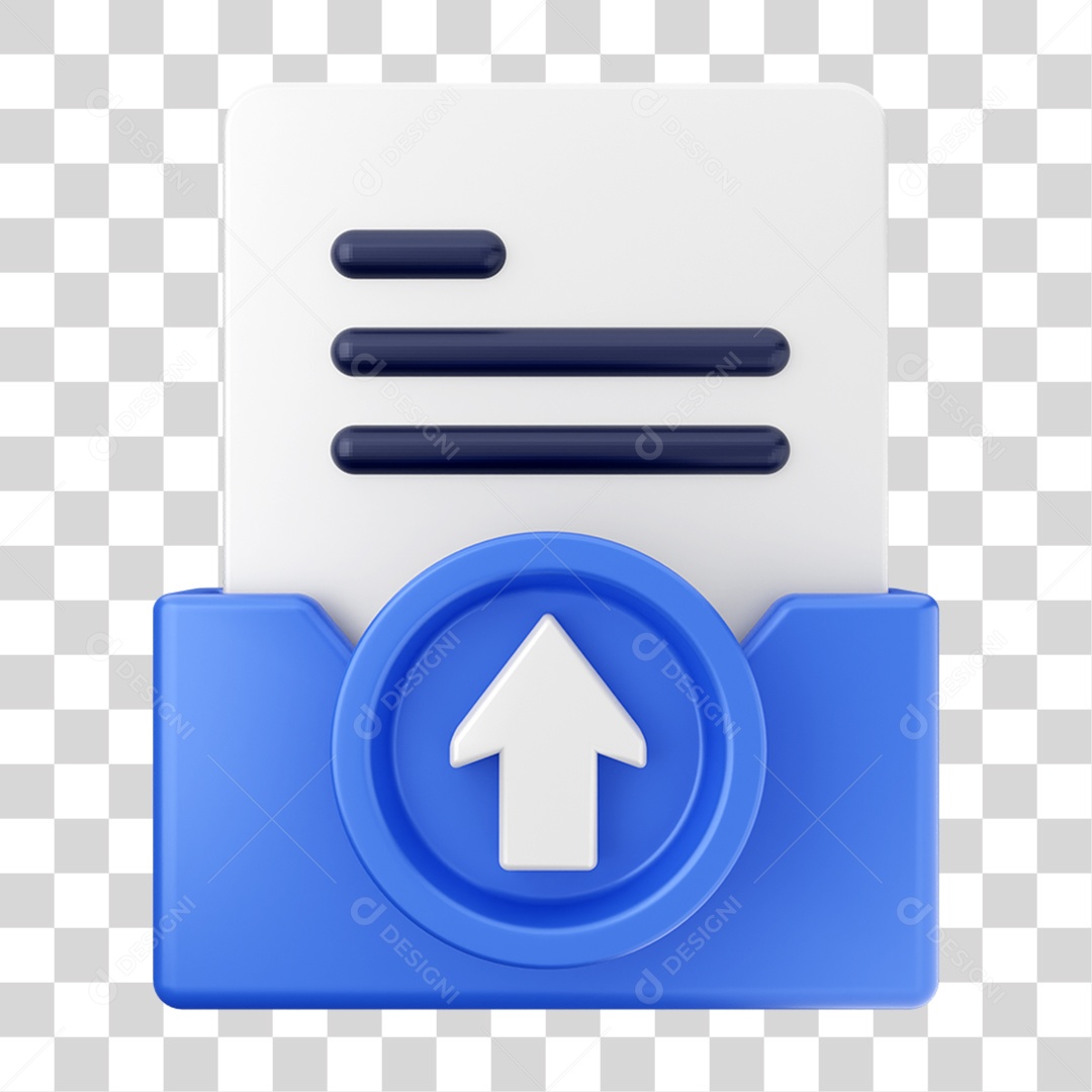 Elemento 3D Pasta de Arquivo Para Composição PNG Transparente