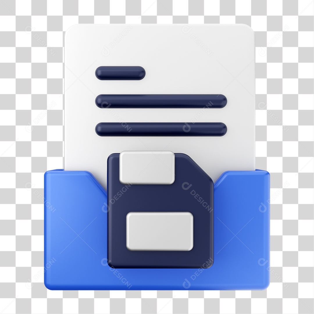 Elemento 3D Pasta de Arquivo Para Composição PNG Transparente