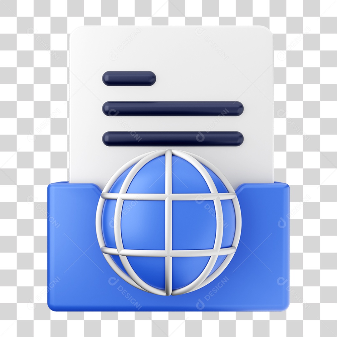 Elemento 3D Pasta de Arquivo Para Composição PNG Transparente