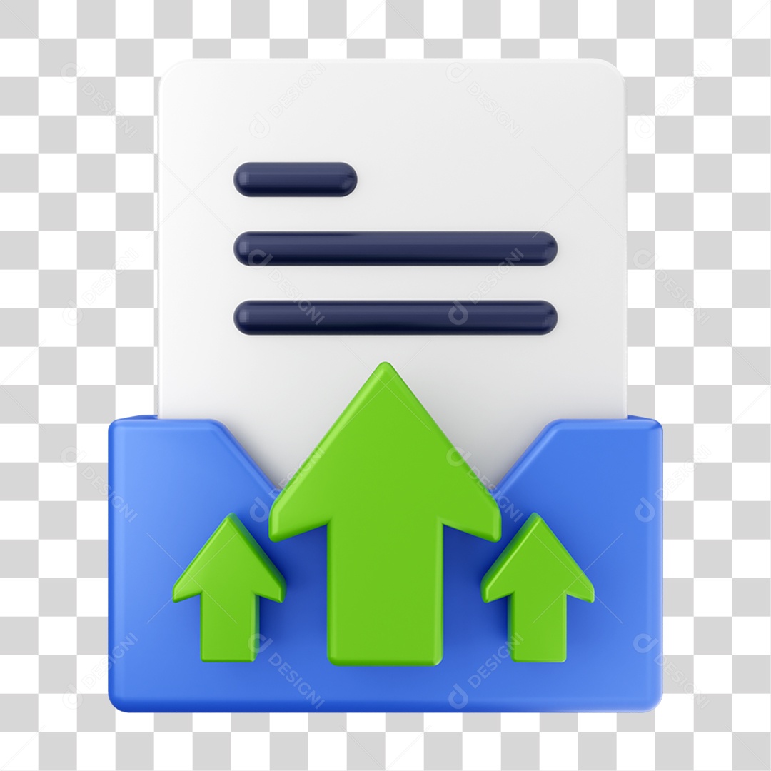 Elemento 3D Pasta de Arquivo Gráficos Para Composição PNG Transparente