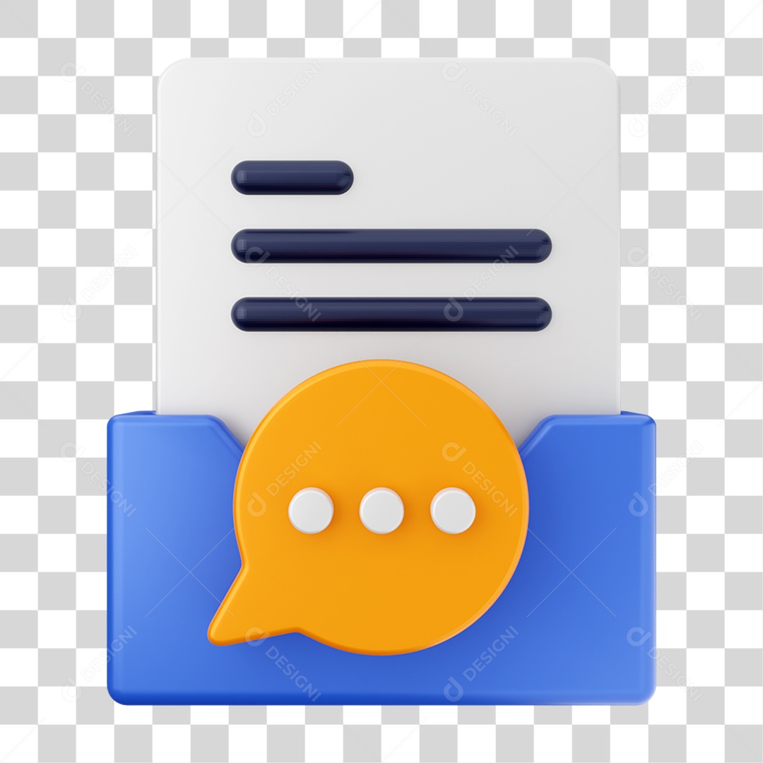 Elemento 3D Pasta de Arquivo Para Composição PNG Transparente