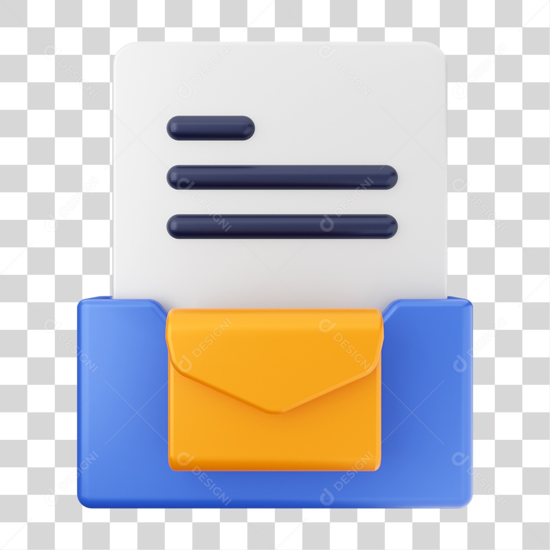 Elemento 3D Pasta de Arquivo Para Composição PNG Transparente