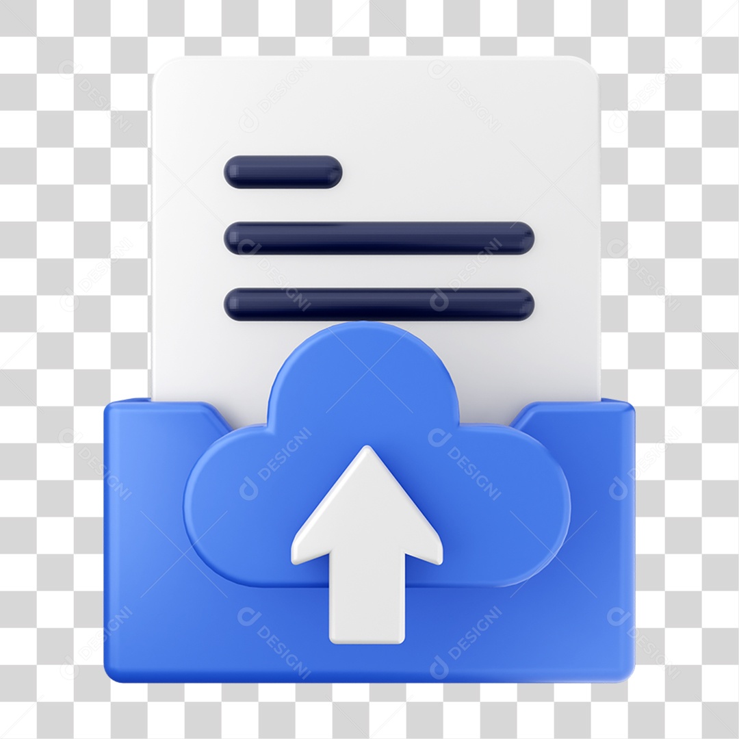 Elemento 3D Pasta de Arquivo Envio Para Composição PNG Transparente