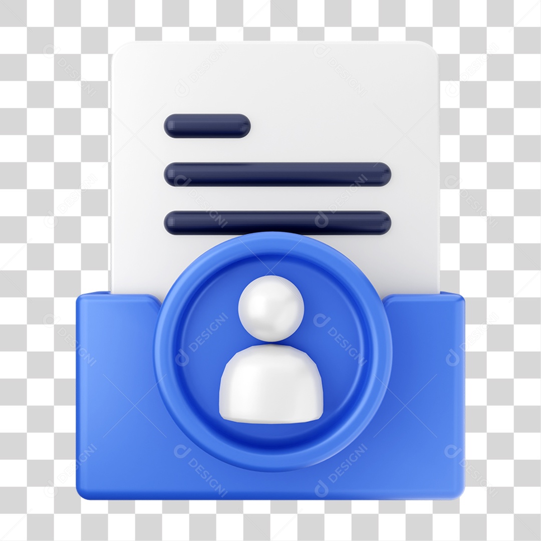 Elemento 3D Pasta de Arquivo Para Composição PNG Transparente