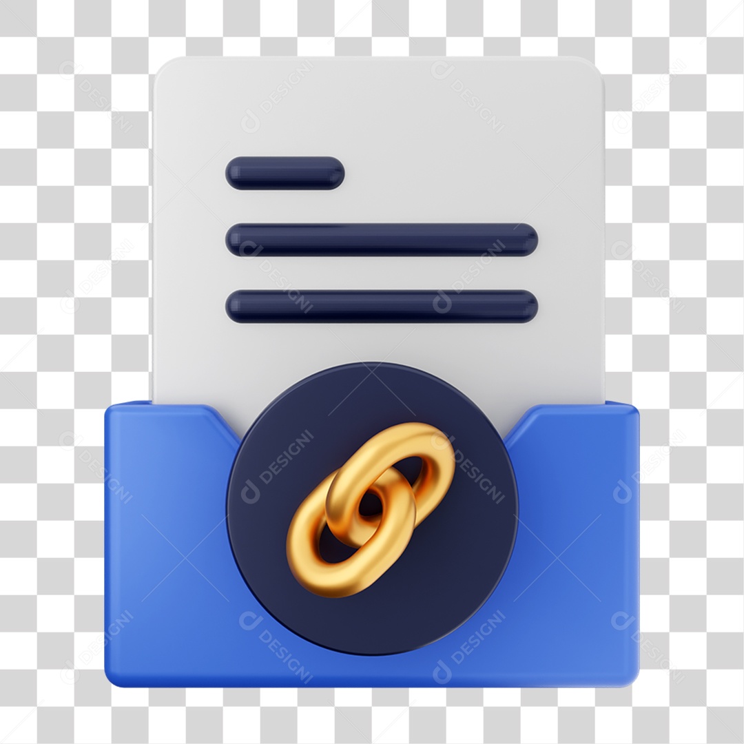 Elemento 3D Pasta de Arquivo Para Composição PNG Transparente