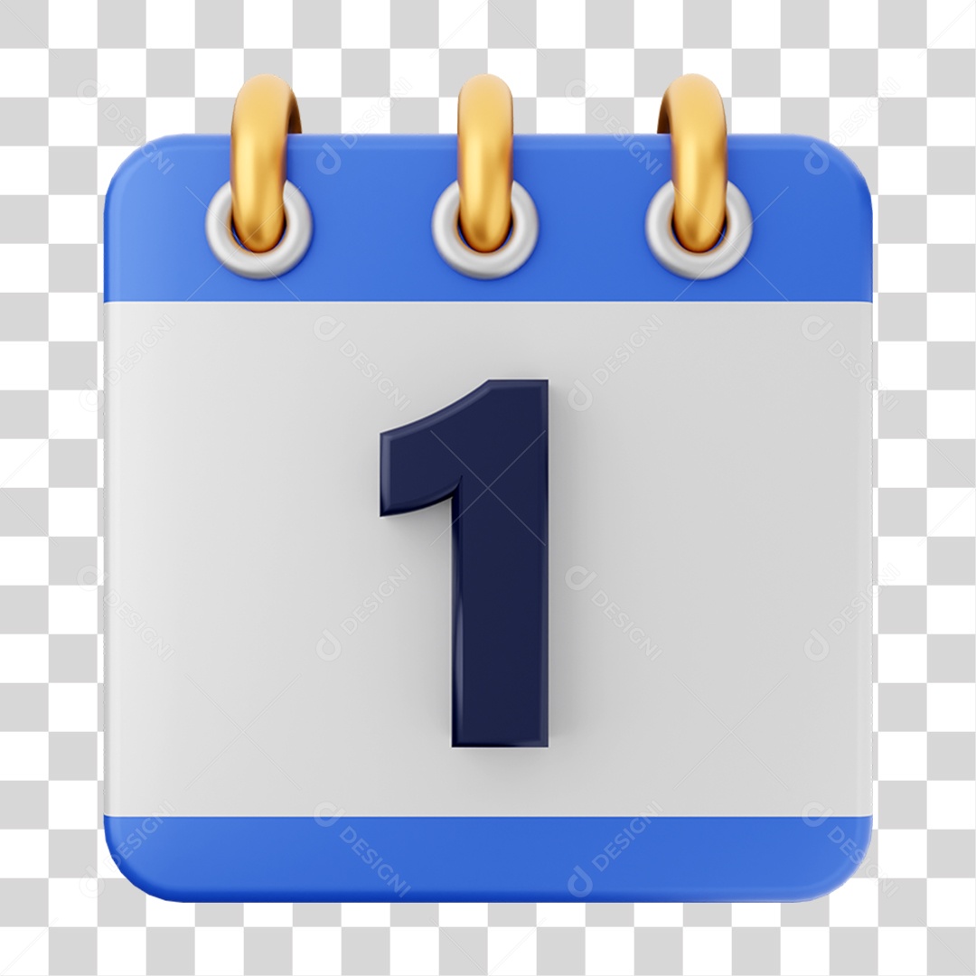 Elemento 3D Calendário para Composição PNG Transparente