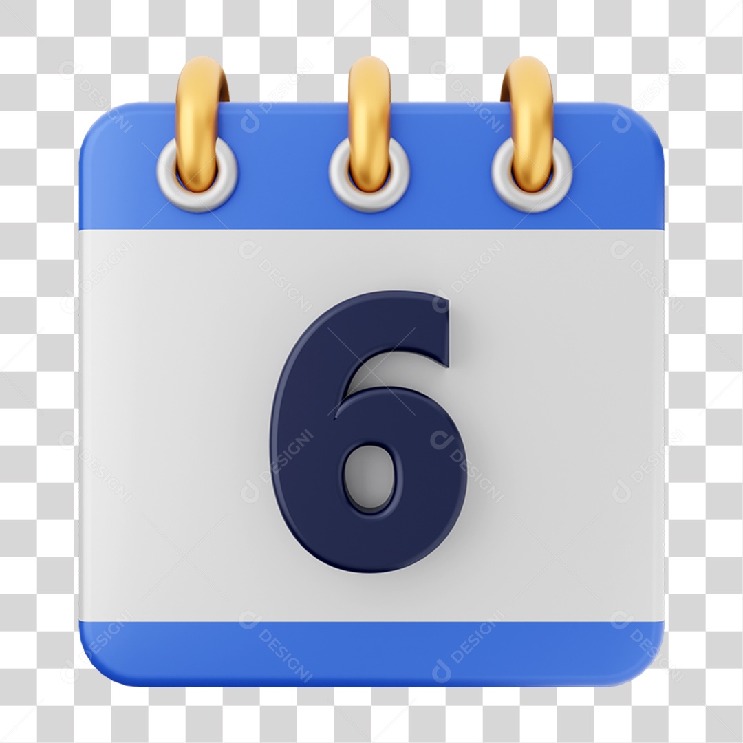 Elemento 3D Calendário para Composição PNG Transparente