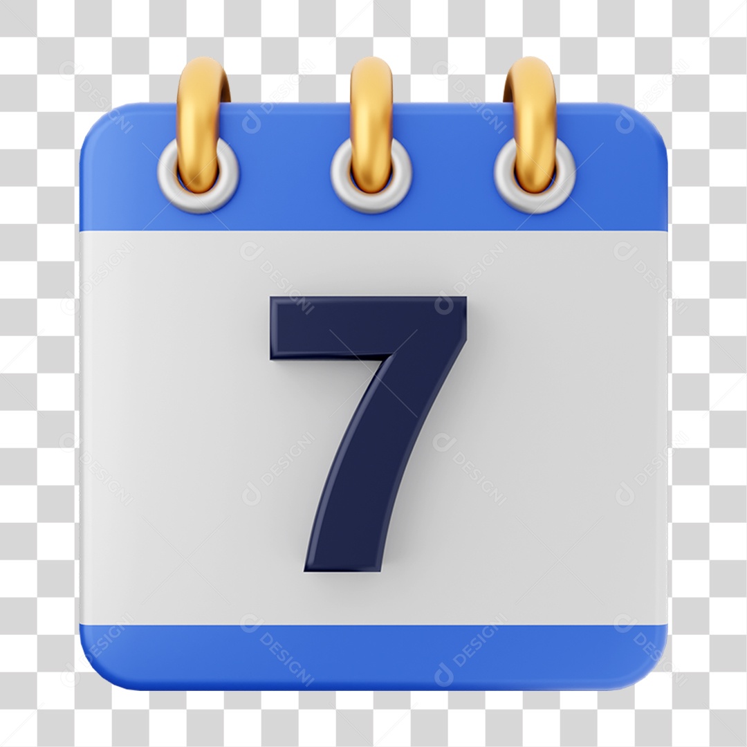 Elemento 3D Calendário para Composição PNG Transparente