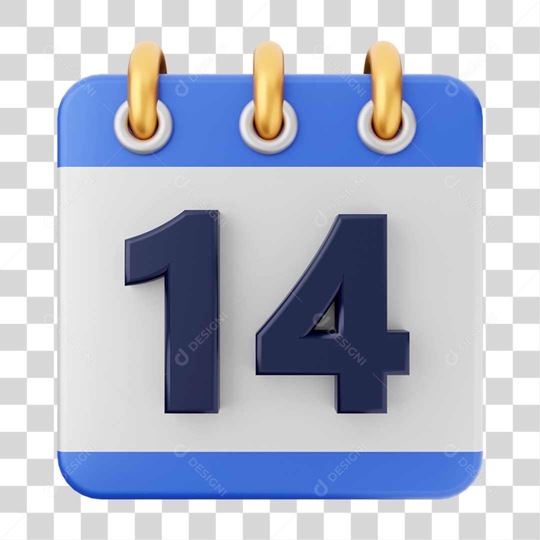 Elemento 3D Calendário para Composição PNG Transparente
