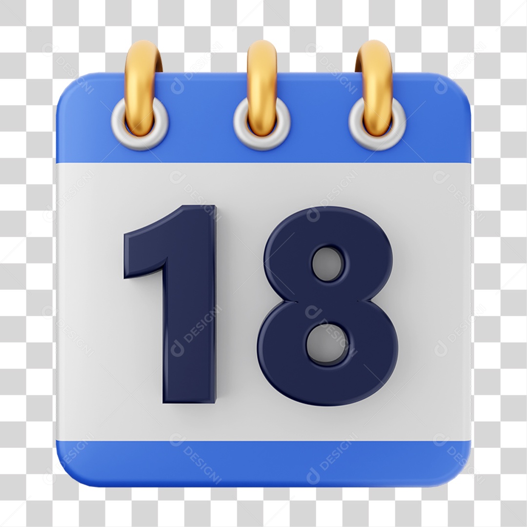 Elemento 3D Calendário para Composição PNG Transparente
