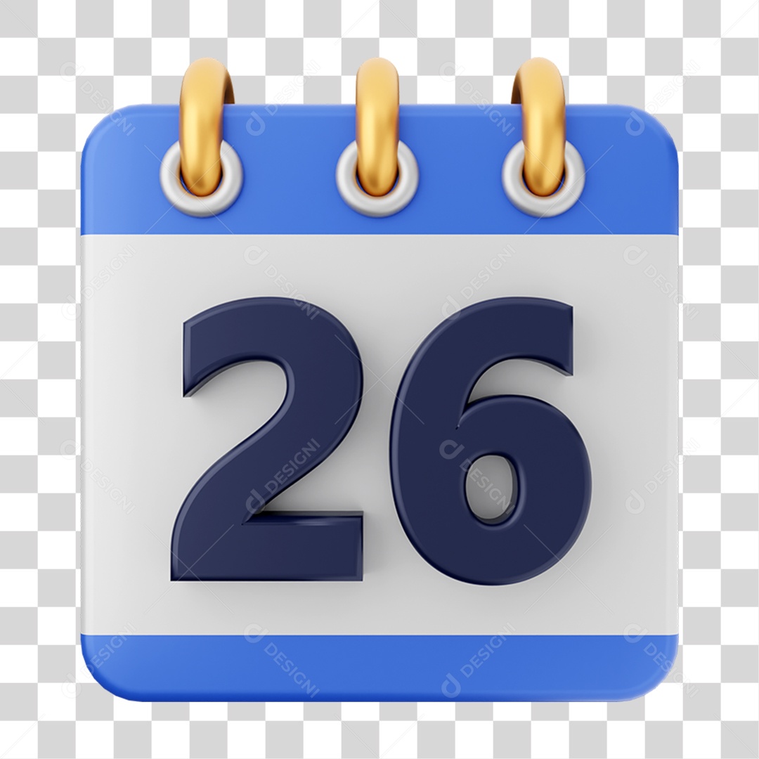Elemento 3D Calendário para Composição PNG Transparente