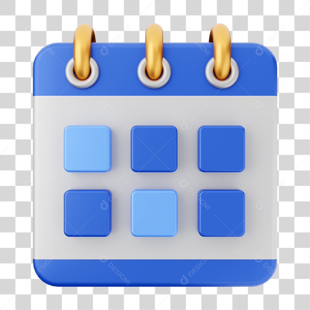 Elemento 3D Calendário para Composição PNG Transparente