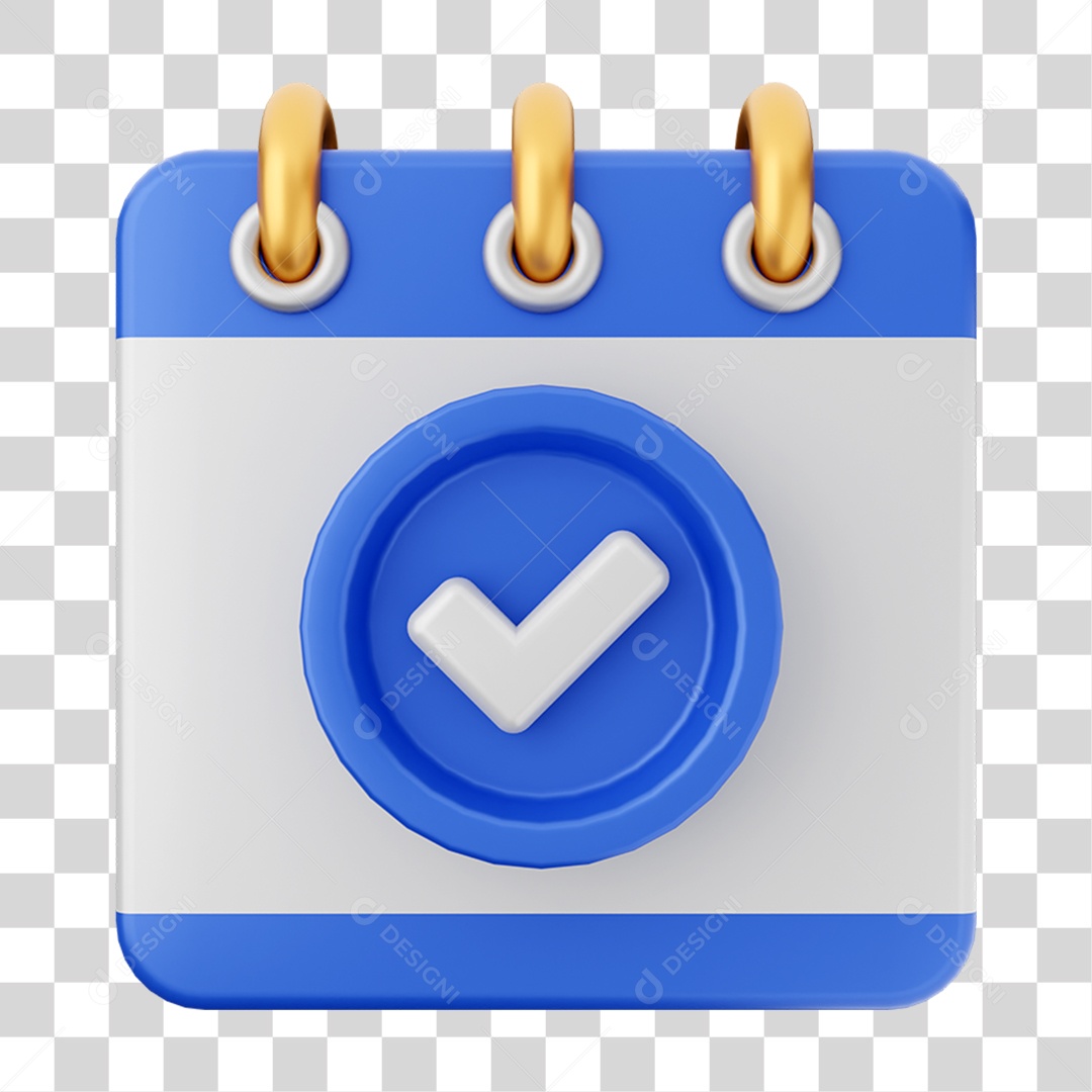 Elemento 3D Calendário para Composição PNG Transparente