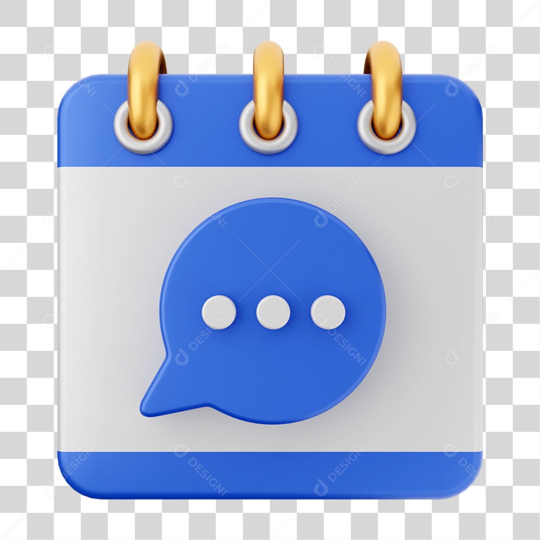Elemento 3D Calendário Mensagem para Composição PNG Transparente