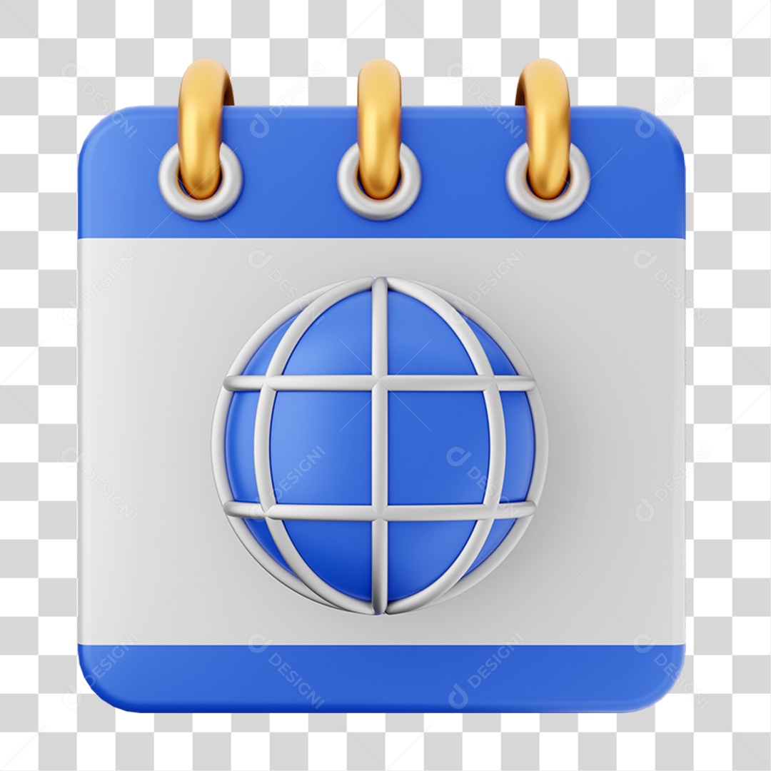 Elemento 3D Calendário para Composição PNG Transparente