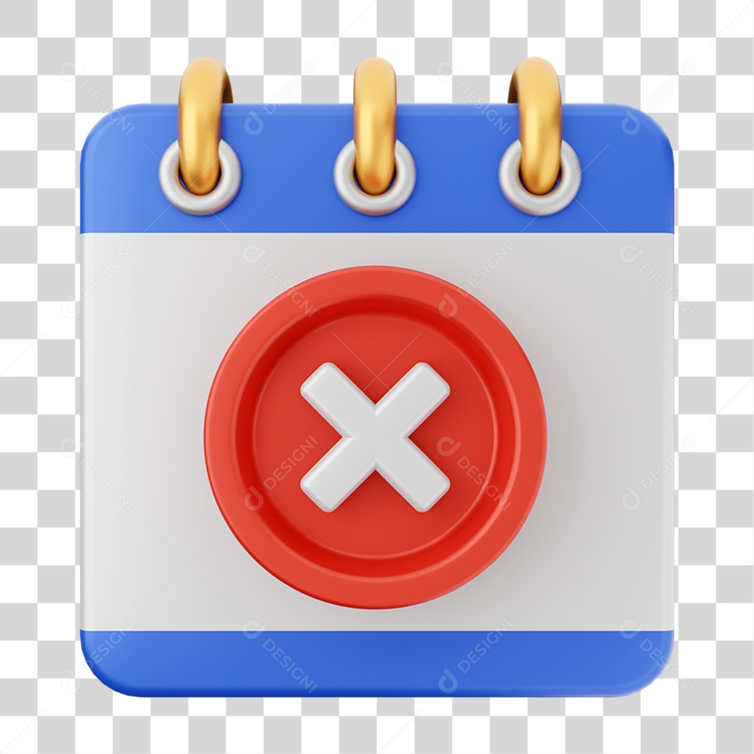 Elemento 3D Calendário para Composição PNG Transparente