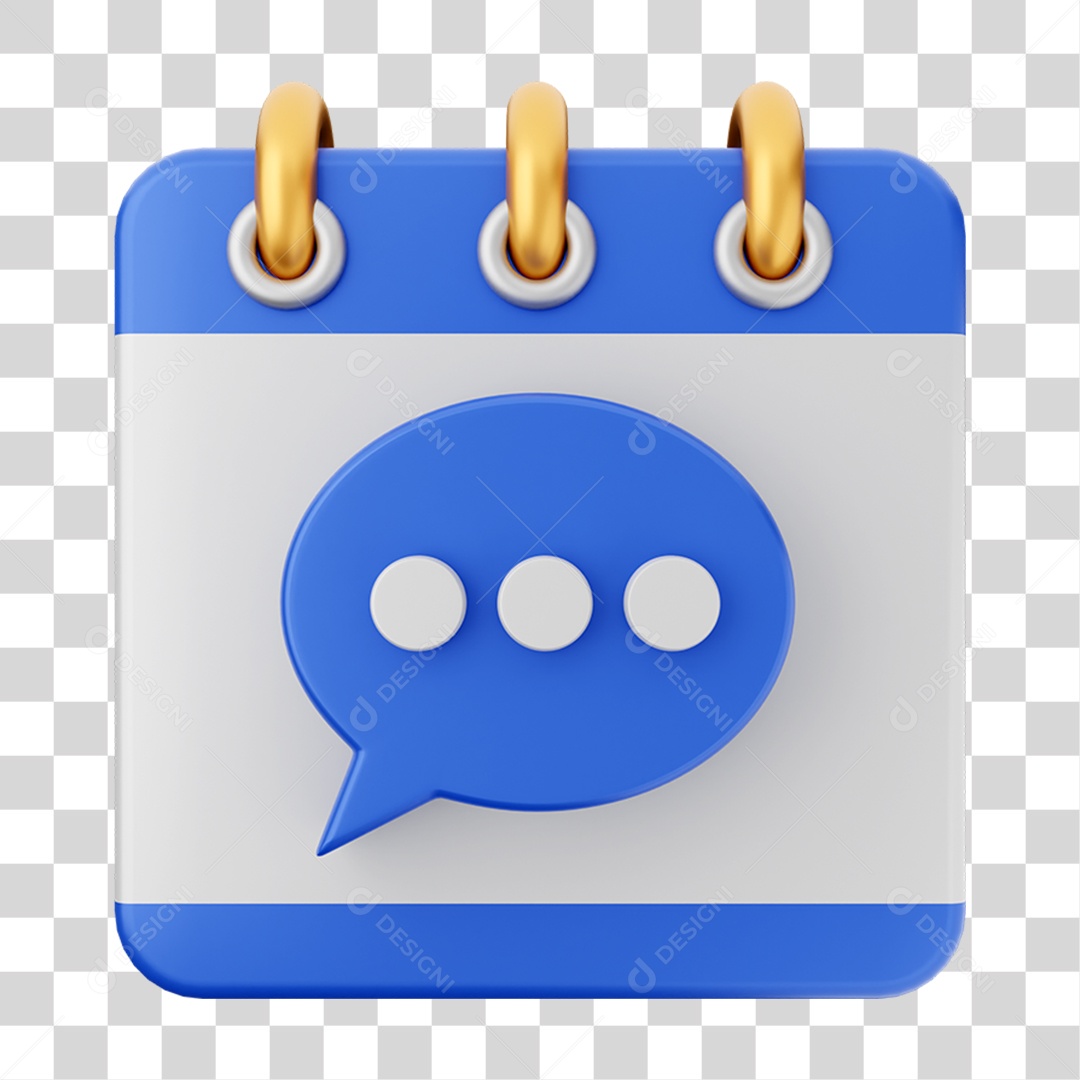 Elemento 3D Calendário Mensagem para Composição PNG Transparente