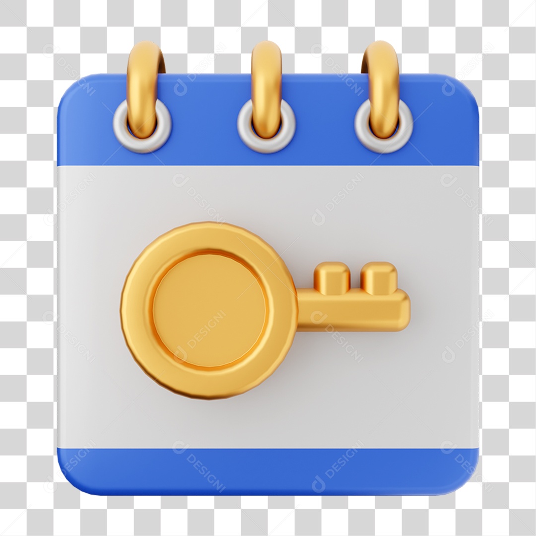 Elemento 3D Calendário para Composição PNG Transparente