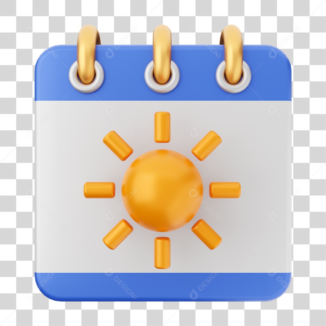 Elemento 3D Calendário para Composição PNG Transparente