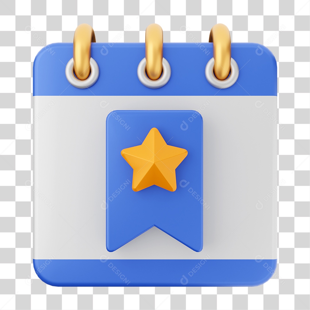 Elemento 3D Calendário para Composição PNG Transparente