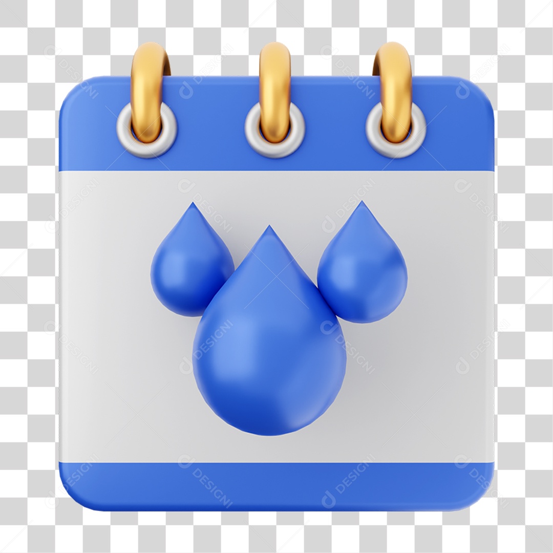 Elemento 3D Calendário para Composição PNG Transparente