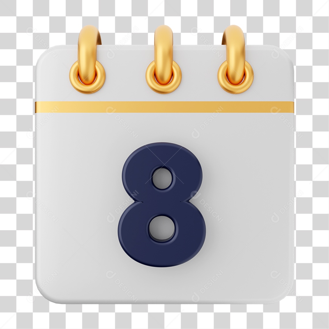 Elemento 3D Calendário para Composição PNG Transparente