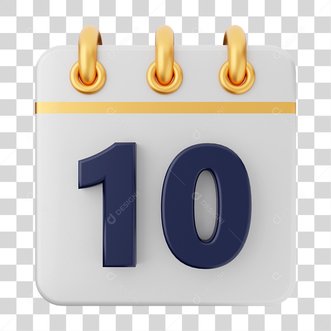 Elemento 3D Calendário para Composição PNG Transparente