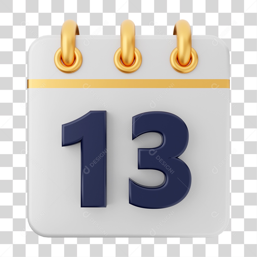 Elemento 3D Calendário para Composição PNG Transparente
