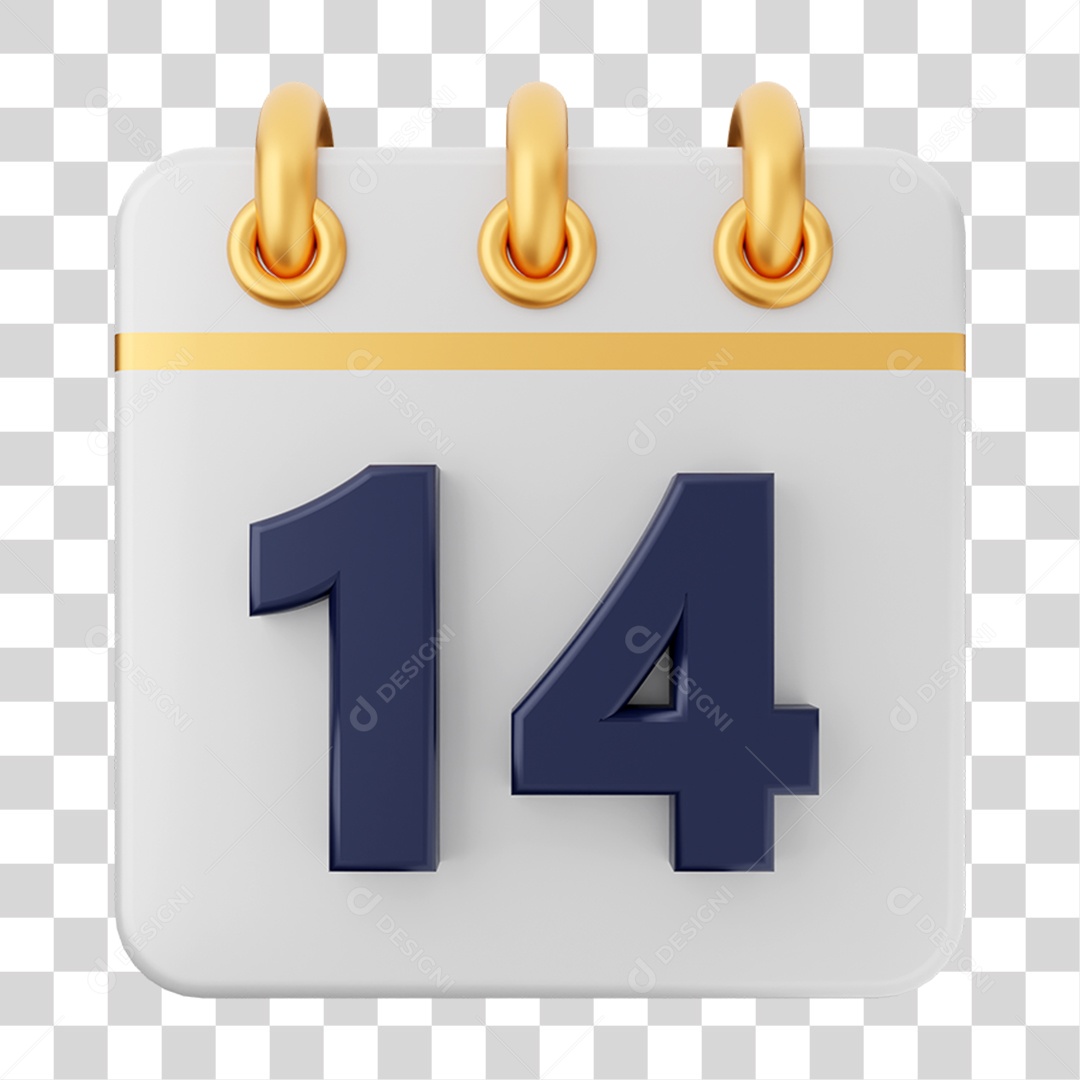 Elemento 3D Calendário para Composição PNG Transparente