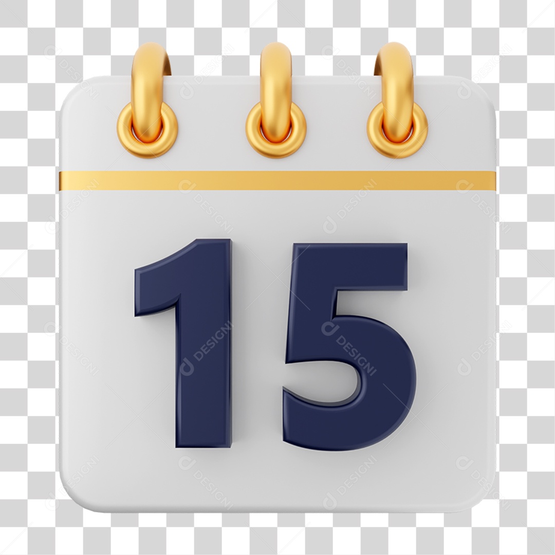 Elemento 3D Calendário para Composição PNG Transparente