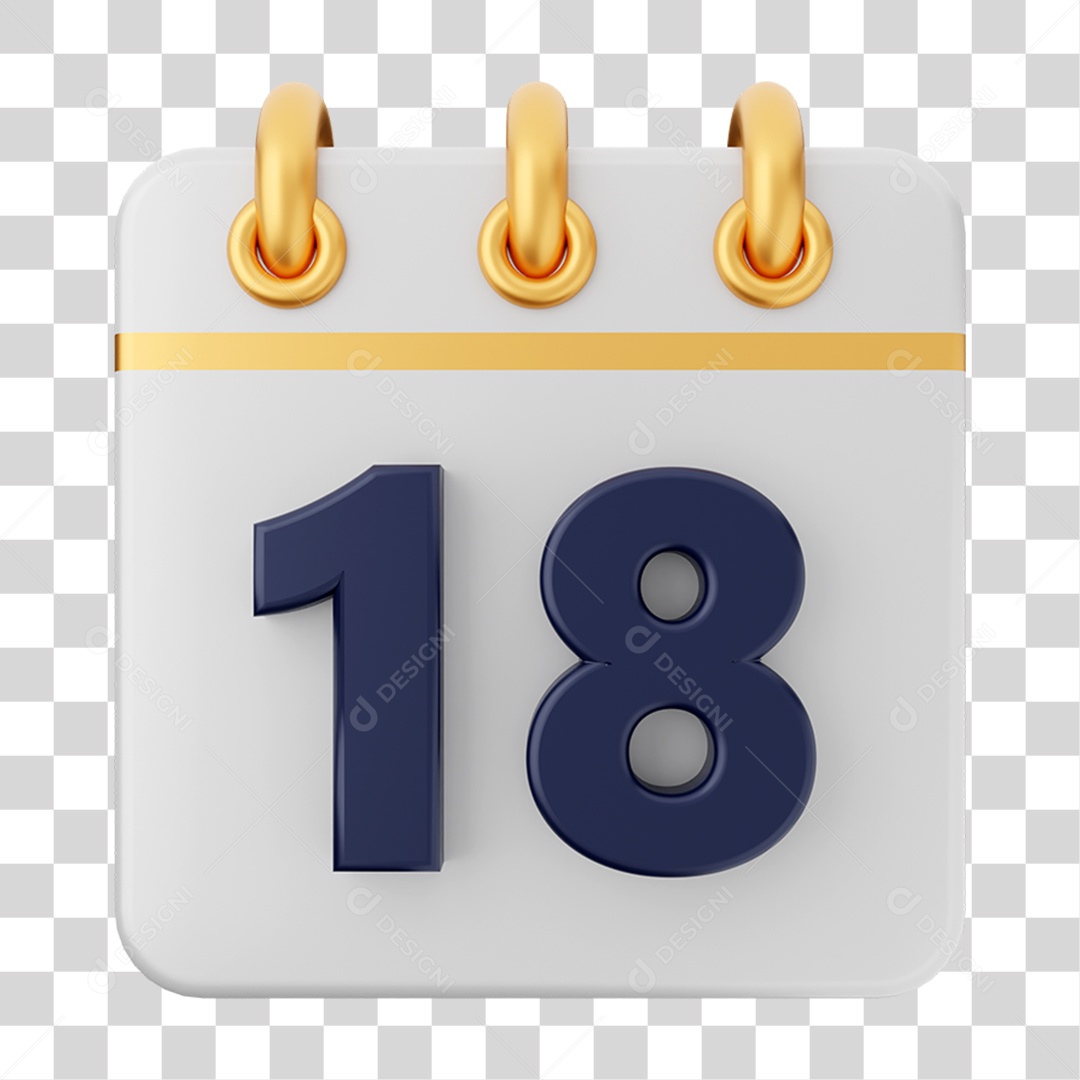 Elemento 3D Calendário para Composição PNG Transparente