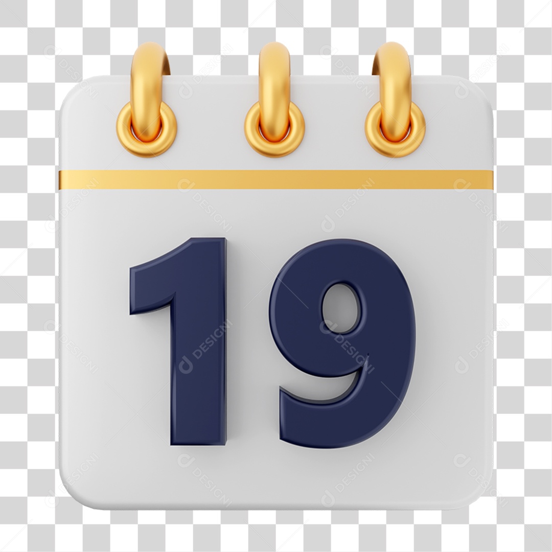Elemento 3D Calendário para Composição PNG Transparente