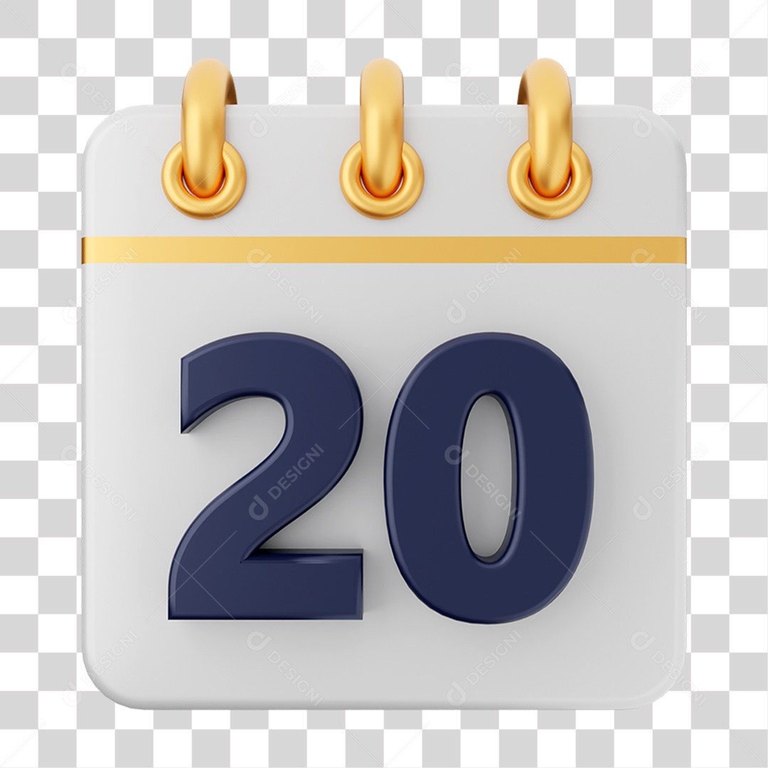Elemento 3D Calendário para Composição PNG Transparente
