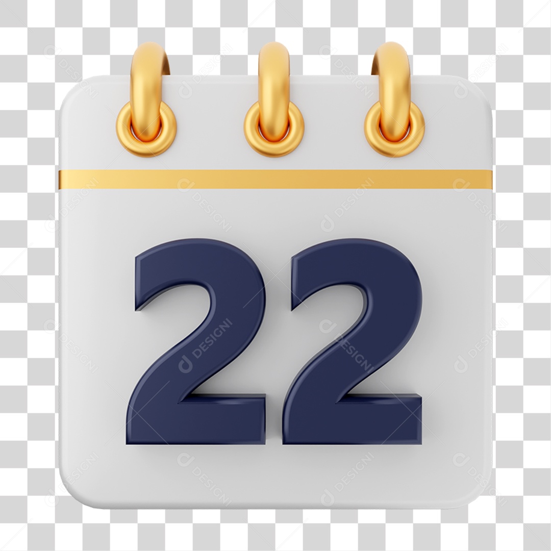 Elemento 3D Calendário para Composição PNG Transparente