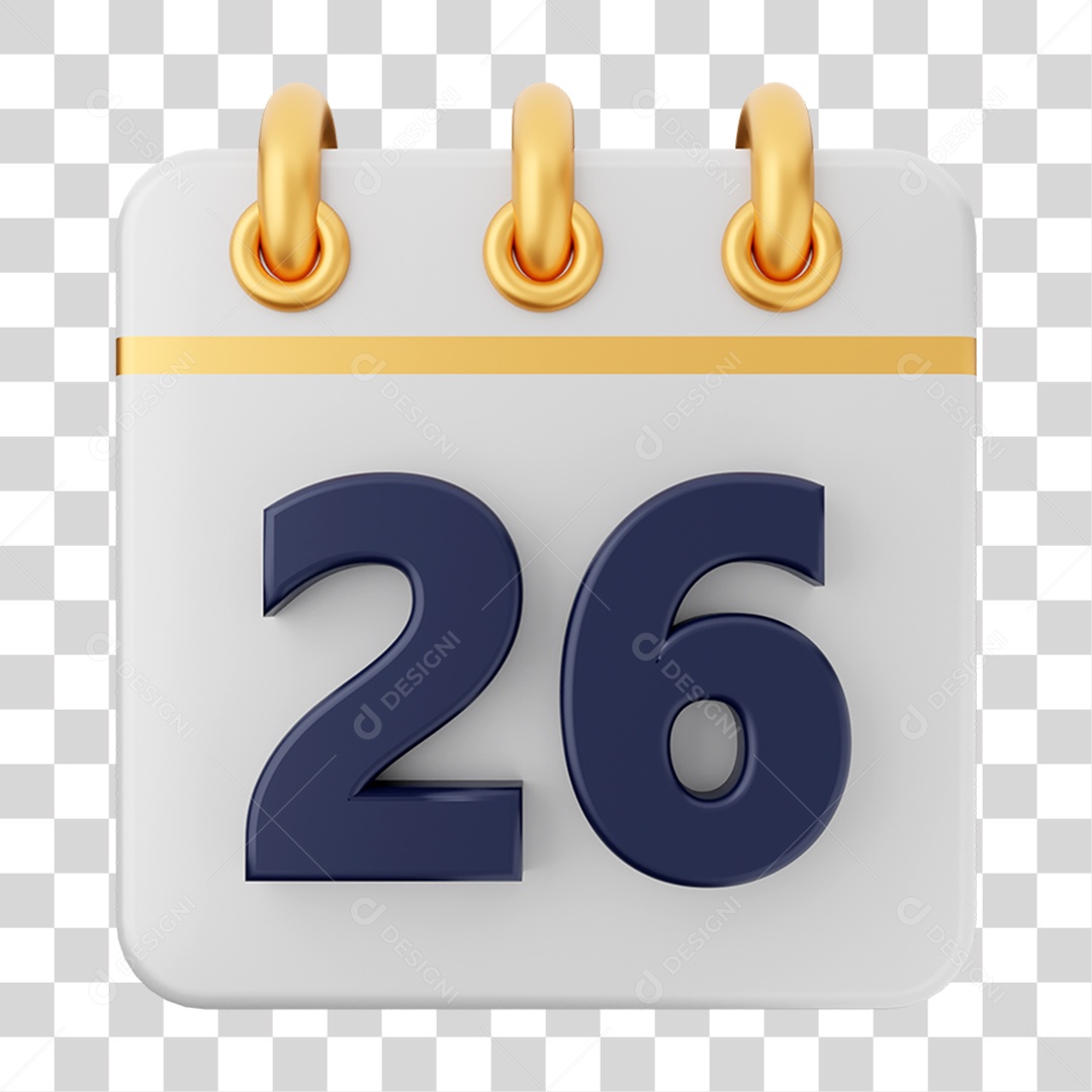 Elemento 3D Calendário para Composição PNG Transparente